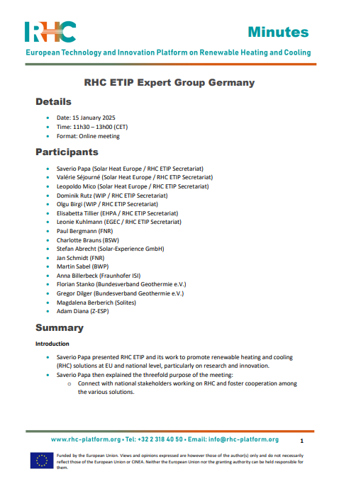 2025 RHC ETIP Expert Group Germany